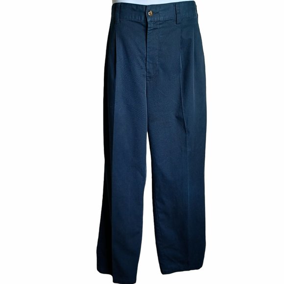 Cabelas Mens Casual Pants Size 34 Regular Blue Work‎ Office Flat Front Pockets - Picture 1 of 5